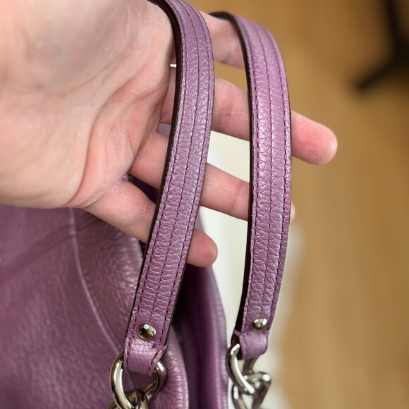 Coach Brooke Convertible Purple Soft Pebbled Leather Hobo/Shoulder Bag - Picture 13 of 16